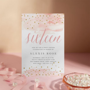 Invitation Confetti Pop Sweet sixteen fête d'anniversaire