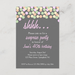 Invitation Confetti Shhh pointu... Surprise Party !