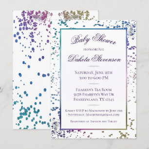 Invitation Confetti Sparkle Douche à poussière diamant colo