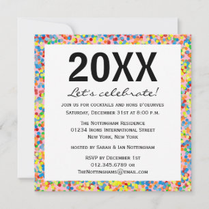 Invitation Confetti Sprinkings New Years Party