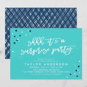 Invitation Confetti Turquoise C'est un anniversaire de fête s
