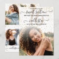 Confettis de Blanc Or Collage Photo Sweet 16