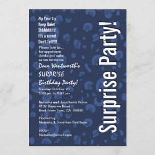 Invitation Confettis modernes de blanc de bleu marine