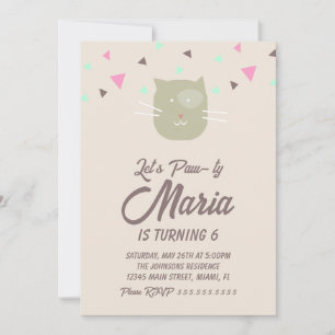 Invitation Confettis pour animaux de fête d'anniversaire de c