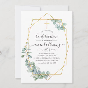 Invitation Confirmation aquarelle géométrique eucalyptus
