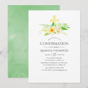 Invitation Confirmation au frangipanier aquarelle