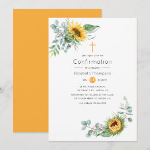 Invitation Confirmation Bohème Tournesol Eucalyptus