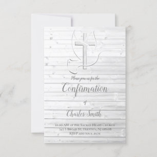 Invitation confirmation bois blanc rustique