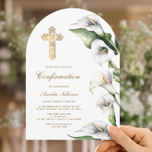 Invitation Confirmation d'arche de lys calla