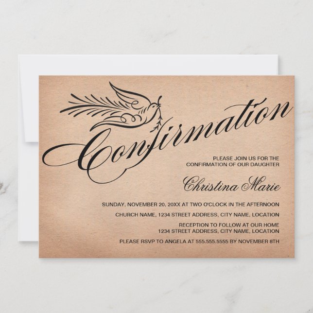 Invitation Confirmation de calligraphie élégante (Devant)