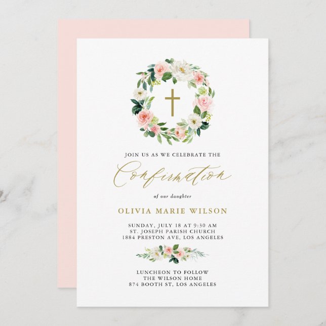 Invitation Confirmation de la feuille d'aquarelle (Devant / Derrière)