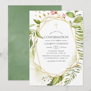 Invitation Confirmation de la géométrie cristalline aquarelle