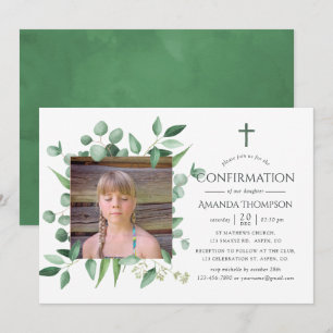 Invitation Confirmation de la verdure de la forêt d'eucalyptu