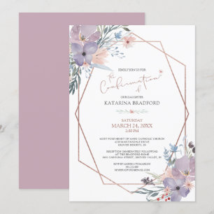 Invitation Confirmation de l'aquarelle géométrique Fleur sauv