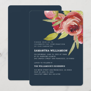 Invitation Confirmation de l'aquarelle moderne Floral