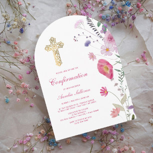 Invitation Confirmation de l'arc Fleur sauvage de printemps