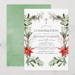 Invitation Confirmation de Noël en forêt hivernale