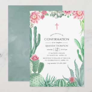 Invitation Confirmation de succulentes aquarelles