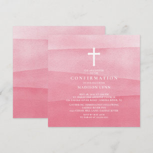 Invitation Confirmation des filles d'aquarelle rose