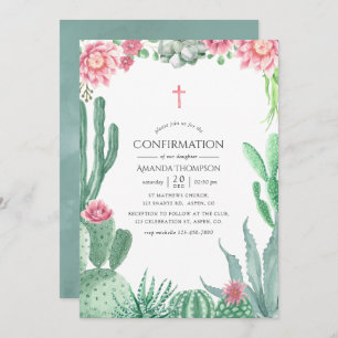 Invitation Confirmation des succulents d'aquarelle
