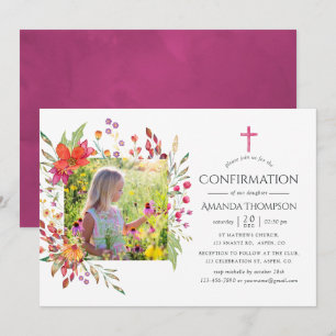 Invitation Confirmation du Fleur sauvage Aquarelle
