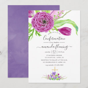 Invitation Confirmation florale aquarelle de printemps