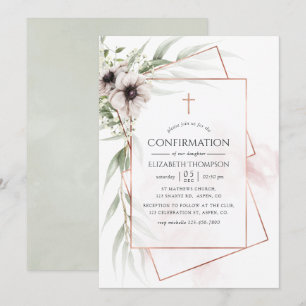 Invitation Confirmation Géométrique Eucalyptus Aquarelle