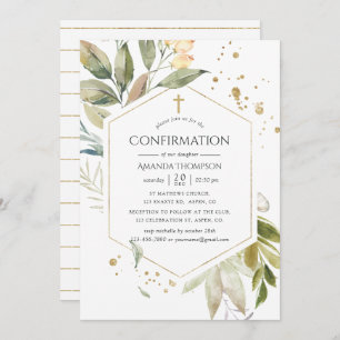 Invitation Confirmation géométrique Serenity Greenery