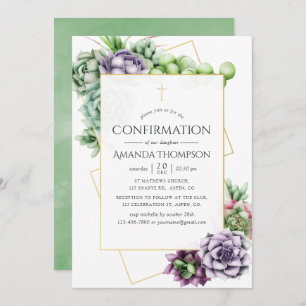 Invitation Confirmation géométrique Succulente