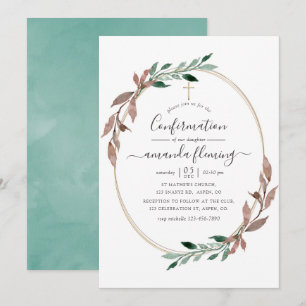 Invitation Confirmation hivernale de verdure rustique à l'aqu