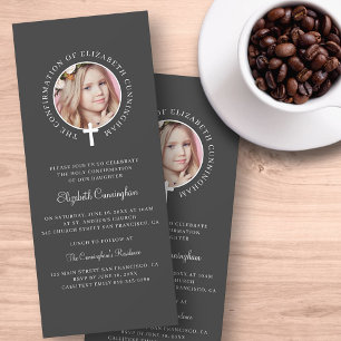 Invitation Confirmation Photo personnalisée et croix simple