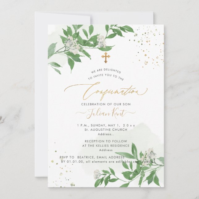 Invitation Confirmation PixDezines H2 de fleurs blanches (Devant)
