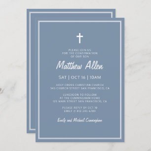 Invitation Confirmation Pour Lui Moderne Simple Frame Cross