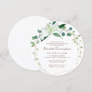 Invitation Confirmation Pour Sa Flore Blanche Géométrique Mod