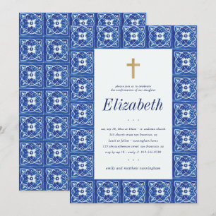 Invitation Confirmation Pour Ses Carreaux Bleus Méditerranéen