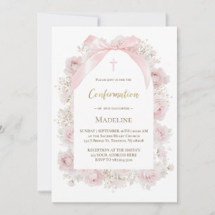 Invitation Confirmation roses roses au watercolor