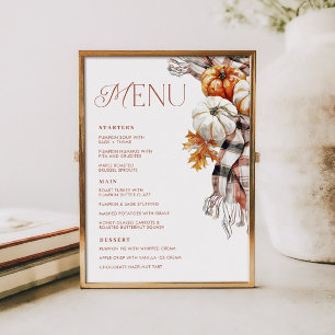 Invitation Confortable Rustique Automne 5x7 Menu Dîner