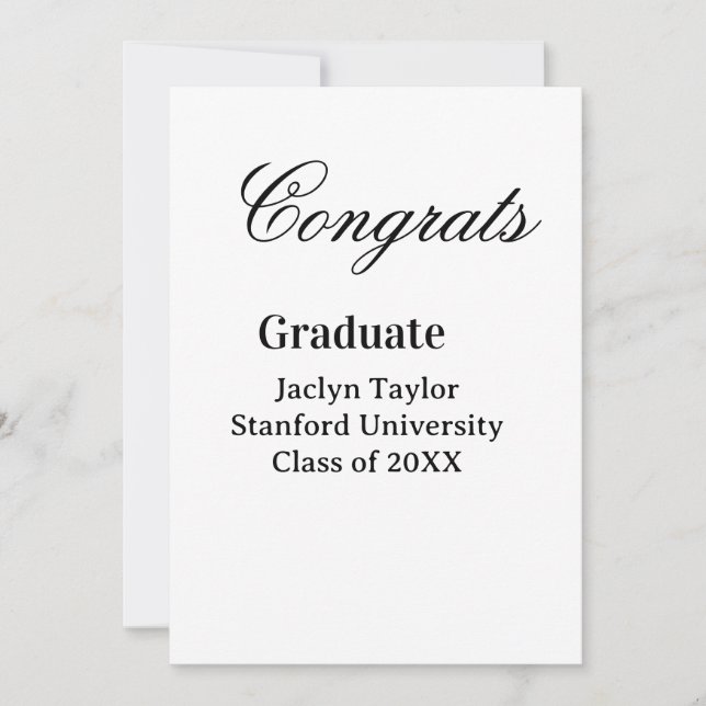 Invitation Congrats graduation name university name class of  (Devant)
