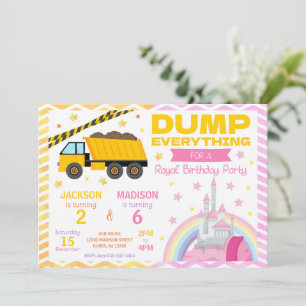 Invitation conjointe d'anniversaire Construction &