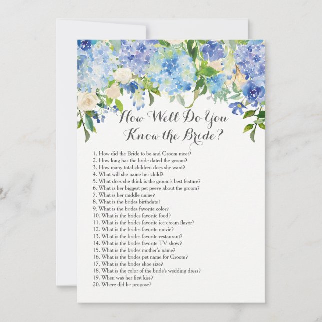 Invitation Connais-tu bien la mariée ? (Devant)