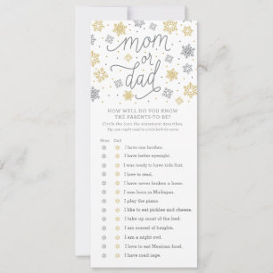 Invitation Connaissez-Vous Bien Le Jeu Baby shower Snowflake