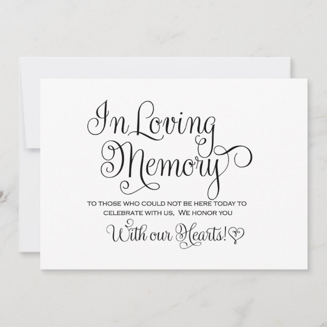 Invitation Connexion Mariage In Loving Memories (Devant)