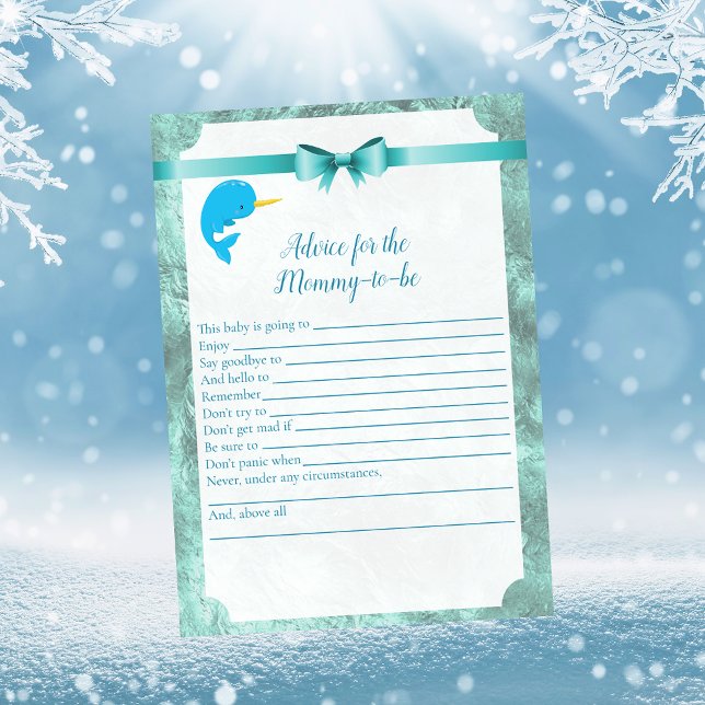 Invitation Conseil Baby Narwhal Pour Mommy Baby shower Jeu (Créateur téléchargé)