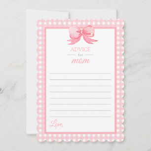 Invitation Conseil Baby shower rose pour maman Card