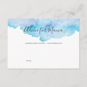 Invitation Conseil bleu de baby shower d'aquarelle pour maman