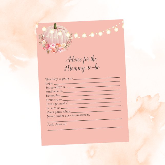 Invitation Conseil Citrouille Élégant Pour Mommy Baby shower  (Créateur téléchargé)