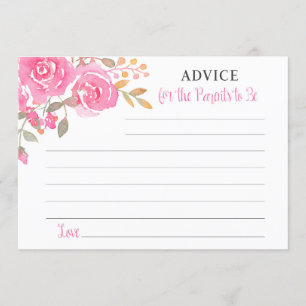 Invitation Conseil d'aquarelle rose pour les parents