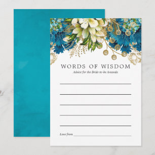 Invitation Conseil de la Fête des mariées turquoise et Gold S