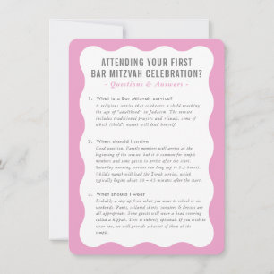 Invitation Conseil d'information de service bat mitzvah rose 