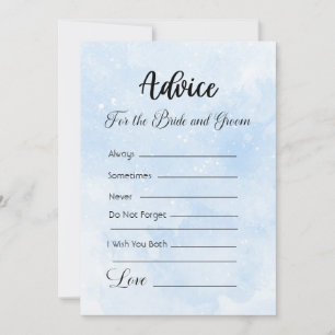 Invitation Conseil pour la mariée et la chambre bleu blanc ét